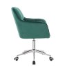 Křeslo AMALFI VELUR na stříbrné podstavě s kolečky - zelené