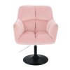 Křeslo AMALFI VELUR na černém talíři - růžové