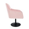 Křeslo AMALFI VELUR na černém talíři - růžové