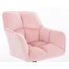 Křeslo AMALFI VELUR na černém talíři - růžové