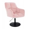 Křeslo AMALFI VELUR na černém talíři - růžové