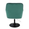 Křeslo AMALFI VELUR na černém talíři - zelené