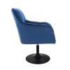 Křeslo AMALFI VELUR na černém talíři - modré