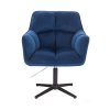 Křeslo AMALFI VELUR na černém kříži - modré