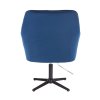 Křeslo AMALFI VELUR na černém kříži - modré