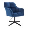 Křeslo AMALFI VELUR na černém kříži - modré