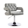 Židle ADRIA VELUR na stříbrném talíři - šedá