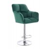 Barová židle AMALFI VELUR na stříbrném talíři - zelená