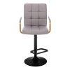 Barová židle VERONA GOLD na černém talíři - šedá