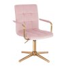 Židle VERONA GOLD VELUR na zlatém kříži - růžová