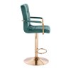 Barová židle VERONA GOLD VELUR na zlatém talíři - zelená