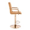 Barová židle VERONA GOLD VELUR na zlatém talíři - medová
