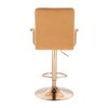 Barová židle VERONA GOLD VELUR na zlatém talíři - medová