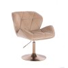 Židle MILANO VELUR na zlatém talíři - latte