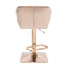 Barová židle MILANO VELUR na zlaté hranaté podstavě - latte
