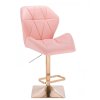 Barová židle MILANO MAX na zlaté hranaté podstavě - světel růžová