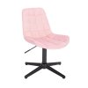 Židle PARIS VELUR na černém kříži - světle růžová