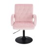 Židle BOSTON VELUR na černém talíři - světle růžová