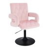 Židle BOSTON VELUR na černém talíři - světle růžová