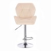 Barová židle MILANO MAX VELUR na stříbrném talíři - krémová