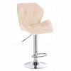 Barová židle MILANO MAX VELUR na stříbrném talíři - krémová