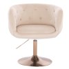Židle MONTANA VELUR na zlatém talíři - krémová