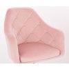 Křeslo ROMA VELUR na stříbrném kříži - světle růžové