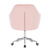 Křeslo ROMA VELUR na stříbrné podstavě s kolečky - světle růžové