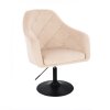 Křeslo ROMA VELUR na černém talíři - krémové