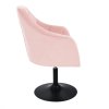 Křeslo ROMA VELUR na černém talíři - světle růžové