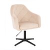 Křeslo ROMA VELUR na černém kříži - krémové