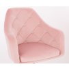 Křeslo ROMA VELUR na černé podstavě s kolečky - světle růžové