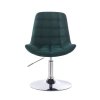 Židle PARIS VELUR na stříbrném talíři - zelená