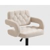 Židle ADRIA VELUR na stříbrném talíři - krémová