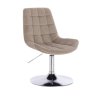 Židle PARIS VELUR na stříbrném talíři - latte