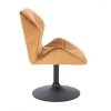 Židle MILANO MAX VELUR na černém talíři - medová