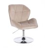 Židle MILANO MAX VELUR na stříbrném talíři - latte