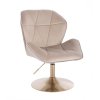 Židle MILANO MAX VELUR na zlatém talíři - latte