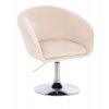 Kosmetická židle VENICE VELUR na stříbrném talíři - krémová