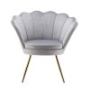 Křeslo FREY VELUR se zlatými nohami - světle šedé