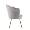 Křeslo FREY VELUR se zlatými nohami - světle šedé