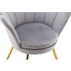 Křeslo FREY VELUR se zlatými nohami - světle šedé