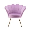 Křeslo FREY VELUR se zlatými nohami - levandule