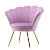 Křeslo FREY VELUR se zlatými nohami - levandule