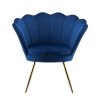 Křeslo FREY VELUR se zlatými nohami - modré