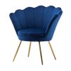 Křeslo FREY VELUR se zlatými nohami - modré