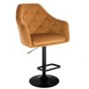 Barová židle ANDORA VELUR na černém talíři - medová