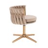 Kosmetická židle LYON VELUR na zlatém kříži - latte