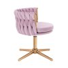 Židle LYON VELUR na zlatém kříži - levandule