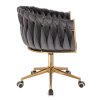 Židle NORDEN VELUR na zlaté podstavě s kolečky - tmavě šedá